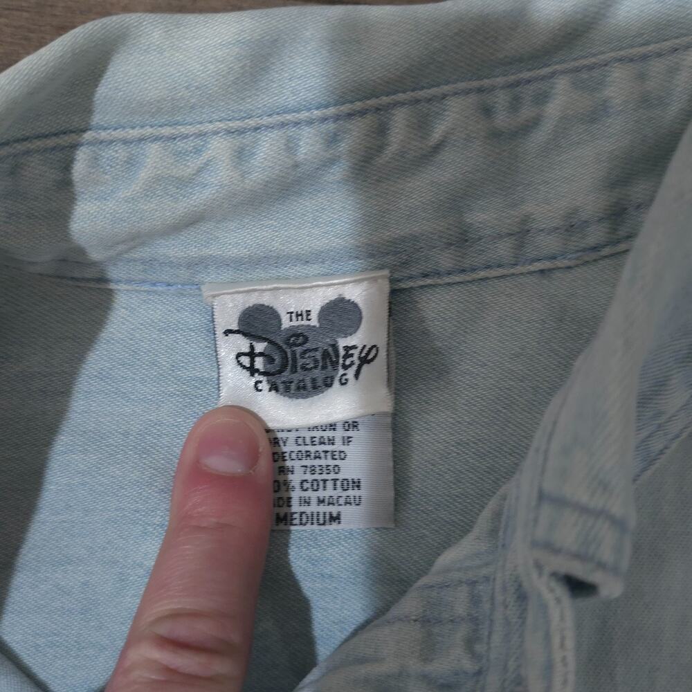 Vintage Disney Catalog Jiminy Cricket Denim Shirt Medium Embroidered 1940 Sz M - Picture 10 of 16